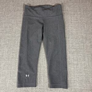 Under Armour Women's HeatGear Compression Armour Capri Leggings Gray Medium